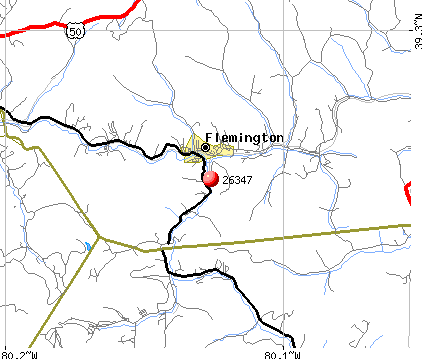 Flemington, WV (26347) map