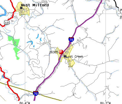 Lost Creek, WV (26385) map