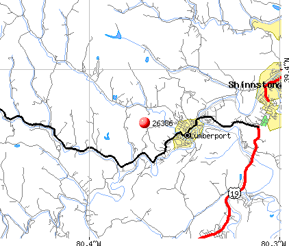 Lumberport, WV (26386) map