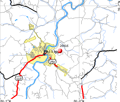 Philippi, WV (26416) map