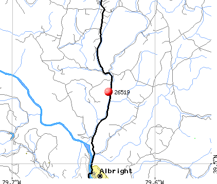 Albright, WV (26519) map
