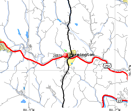 Farmington, WV (26571) map