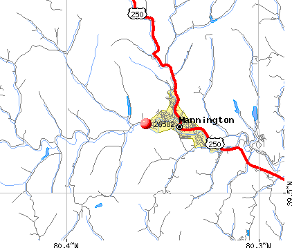 Mannington, WV (26582) map