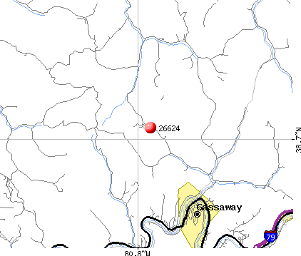 Gassaway, WV (26624) map