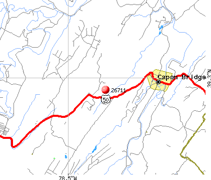 Capon Bridge, WV (26711) map