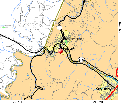 Piedmont, WV (26750) map