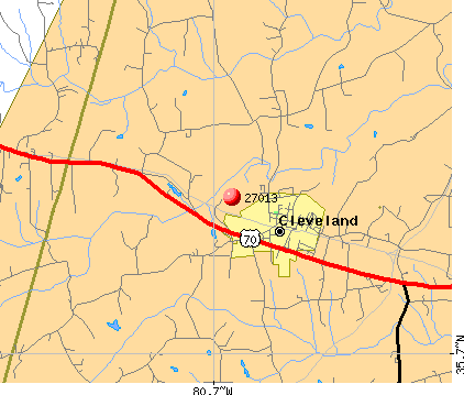 Cleveland, NC (27013) map