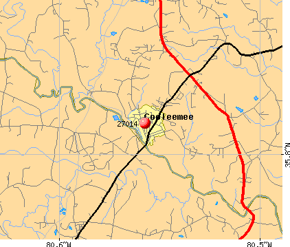 Cooleemee, NC (27014) map