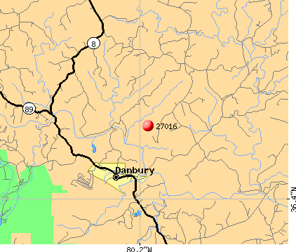 Danbury, NC (27016) map