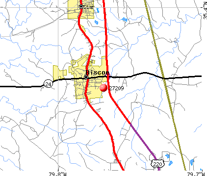 Biscoe, NC (27209) map