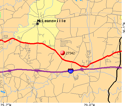 Sedalia, NC (27342) map
