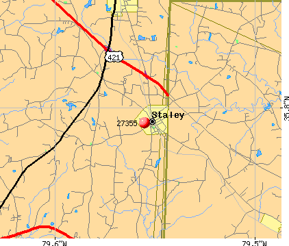 Staley, NC (27355) map