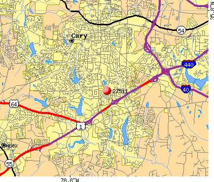 Raleigh Cary Zip Code Map
