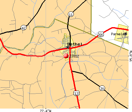 Bethel, NC (27812) map