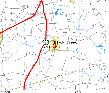 Black Creek, NC (27813) map