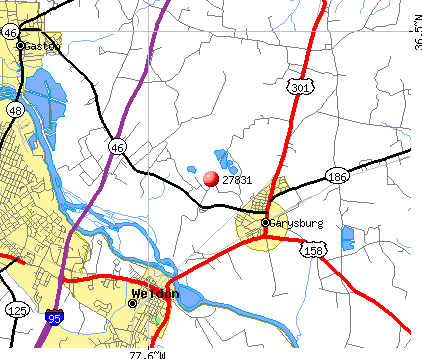 Garysburg, NC (27831) map