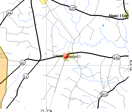 Hassell, NC (27841) map