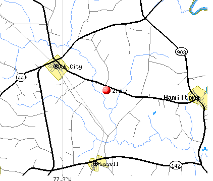 Oak City, NC (27857) map