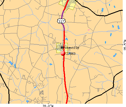 Pikeville, NC (27863) map