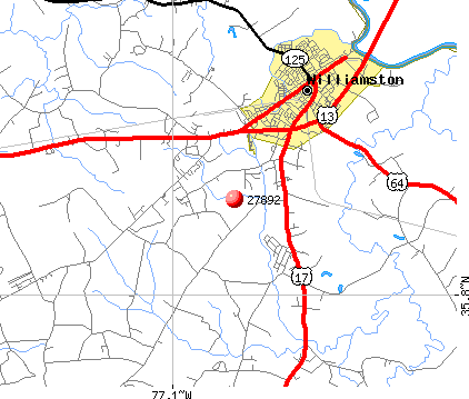 Williamston, NC (27892) map