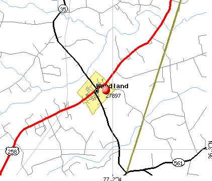 Woodland, NC (27897) map