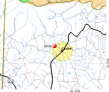 Casar, NC (28020) map