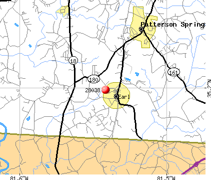 Earl, NC (28038) map