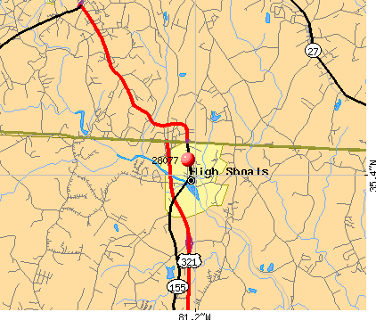 High Shoals, NC (28077) map