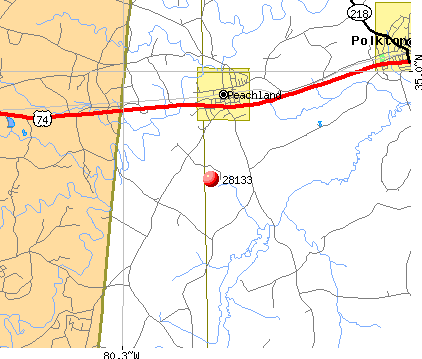 Peachland, NC (28133) map