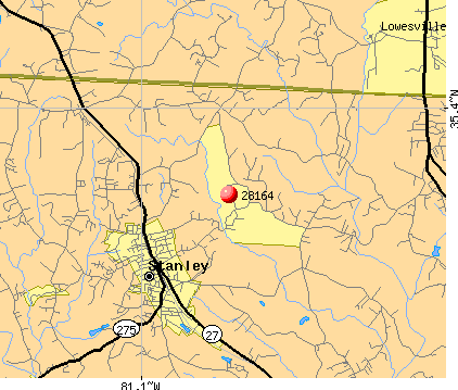 Stanley, NC (28164) map