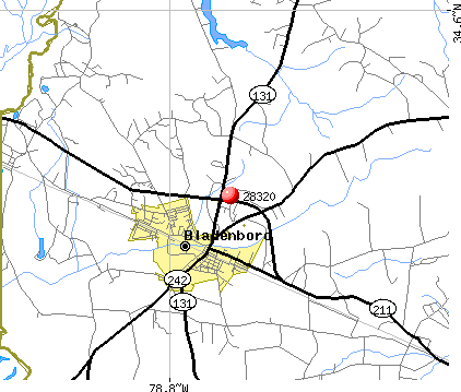 Bladenboro, NC (28320) map