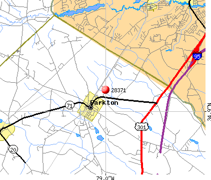 Parkton, NC (28371) map