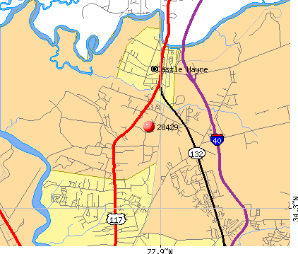 Castle Hayne, NC (28429) map