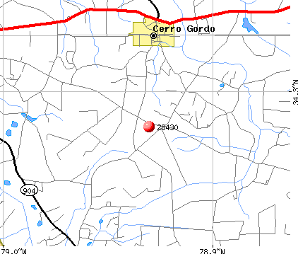 Cerro Gordo, NC (28430) map