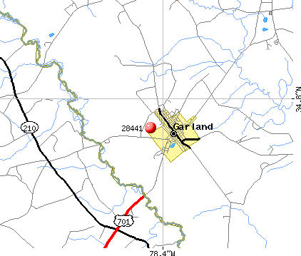 Garland, NC (28441) map
