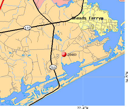 Sneads Ferry, NC (28460) map