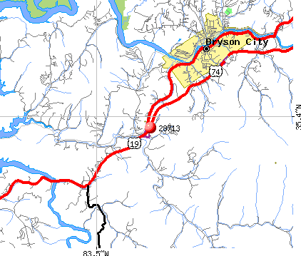 Bryson City, NC (28713) map