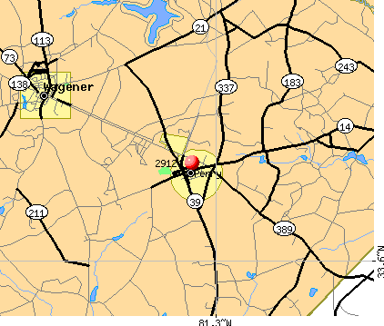 Perry, SC (29124) map