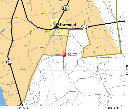 Pinewood, SC (29125) map