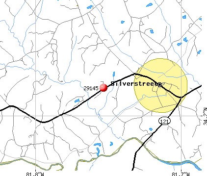 Silverstreet, SC (29145) map