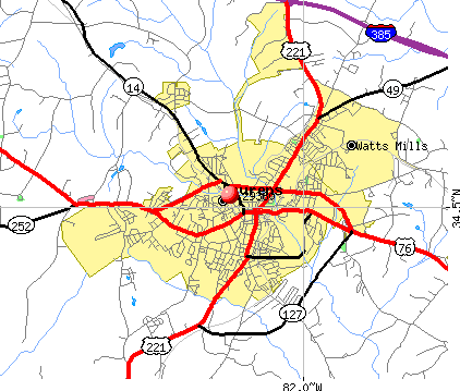 Laurens, SC (29360) map