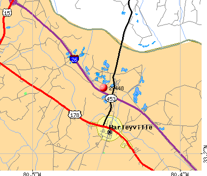 Harleyville, SC (29448) map