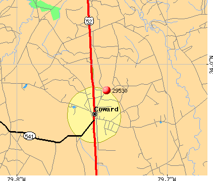 Coward, SC (29530) map