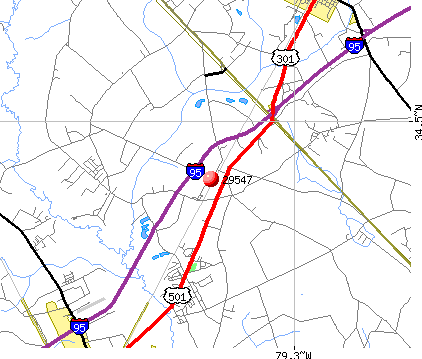 Hamer, SC (29547) map
