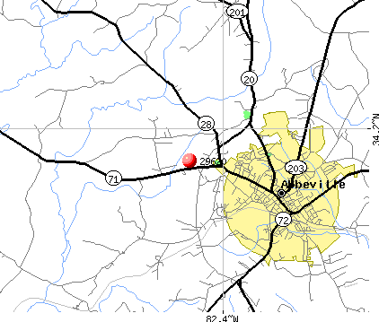 Abbeville, SC (29620) map