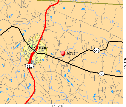 Clover, SC (29710) map