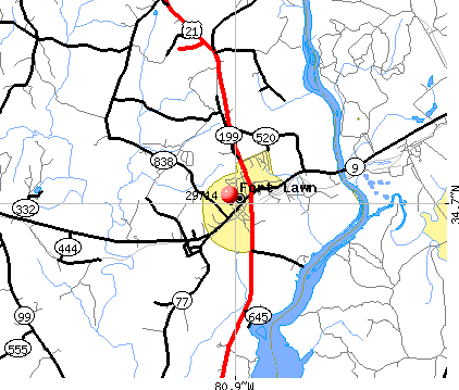 Fort Lawn, SC (29714) map