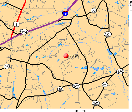 Aiken, SC (29805) map