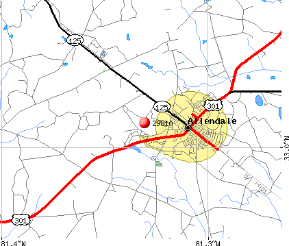 Allendale, SC (29810) map