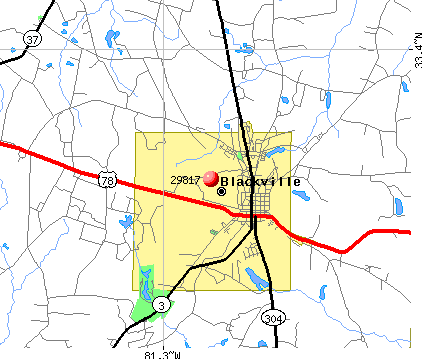 Blackville, SC (29817) map